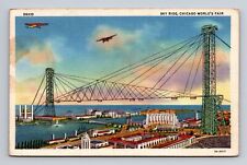 1934 Postcard Chicago World's Fair Century of Progress Sky Ride & Planes picture