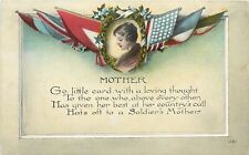 WWI era Postcard; Poem to a Soldier's Mother, Lady & Allied Flags, Ser. 591 picture