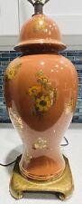 Mid Century Modern Asian Style Floral Sunflower Carl Falkenstein Table lamp picture