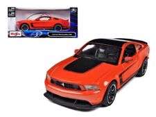 2012 Ford Mustang Boss 302 Orange and Black 1/24 Diecast Model Car by Maisto picture