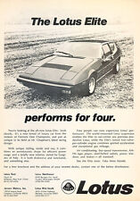 1975 Lotus Elite - performer -  Classic Vintage Advertisement Ad A63-B picture