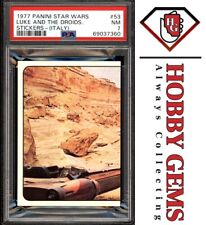 LUKE AND THE DROIDS PSA 7 1977 Star Wars Panini Italy Sticker #53 picture