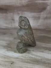 Primitive Vintage Hand Carved Soapstone Owl Sculpture Abstract Minimal Art Bird picture