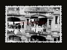 1940s Kowloon Building Women Balcony Hang Clothes Home B&W Hong Kong Photo #1534 picture