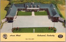 RICHMOND, Kentucky Postcard HINES MOTEL Highway 25 Roadside Linen c1950s Unused picture