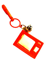 Vintage 1980s Plastic Charm Red Television TV Charms Necklace Clip On Retro picture