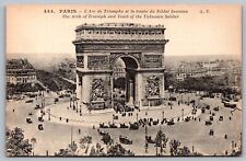 Paris Arch Triumph Tomb Of The Unkown Soldier Postcard picture