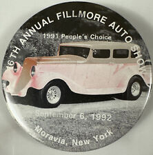 16th Annual Fillmore Auto Show September 6, 1992 Moravia, New York Pinback picture