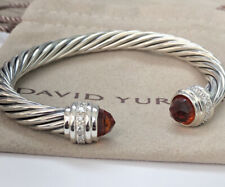 David Yurman Sterling Silver With Citrine & Diamond Classic Bracelet Size M picture