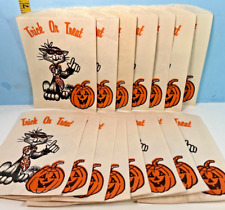 Lot of 15 Vintage Trick or Treat Cat & Pumpkin Halloween Bags picture
