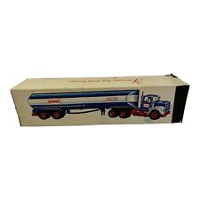 Vintage Marx Hess Toy Tanker Truck Service Gasoline Blue 1960's with Box Works picture