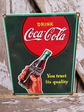VINTAGE COCA COLA PORCELAIN SIGN COKE SODA BEVERAGE GROCERY STORE POP DRINK picture