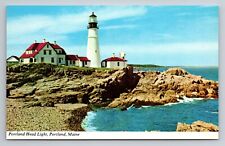 Portland Head Light Portland Maine Vintage Unposted Postcard Lighthouse picture