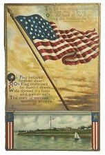 Patriotic Postcard Decoration Day USA Flag Beloved Forever Sailboat u/s Chapman picture