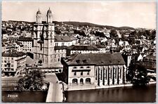 Zurich Switzerland City Buildings Residences & Church RPPC Real Photo Postcard picture