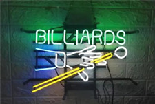 Billiards Pool Neon Sign Light Club Game Room Decor Handmade Glass Craft 17