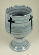 Louisville Stoneware Chalice Cup Blue Cross Blessings Cup picture