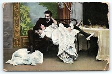 1908 GAGE OKLAHOMA ROMANTIC COUPLE ART DECO ERA POSTCARD P3684 picture