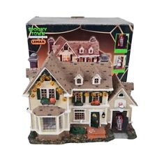 Lemax SPOOKIEST HOUSE ON THE BLOCK Spooky Town Lighted Halloween Village 35785A picture