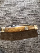 Stockman Pocket Knife Rare Vintage Indian Head Buck Creek, Bone Handle , Germany picture
