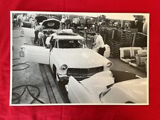 Large Vintage Car Picture. 1957 Lincoln Mark Two On The Assembly Line.  NOS picture