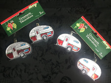 NEW 4 Retro Recreational Vehicle Camper Trailer Christmas Tree Ornaments Decor picture