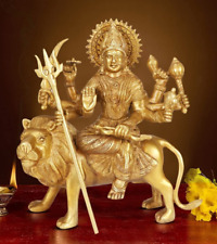 Goddess Vaishno Devi/Maa Durga Murti for Puja Statue Brass Sculpture 9.5 Inches picture