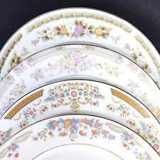 Mismatched Dinner Plates Vintage China Floral Rims Plates Mix and Match Set of 4 picture