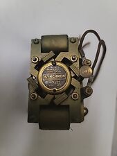 Vintage Hansen Synchron 610 Electric Clock Motor TESTED WORKS Brass Body Golden picture
