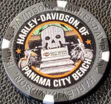 HD OF PANAMA CITY BEACH ~ FLORIDA (Gray Wide Print) Harley Davidson Poker Chip picture