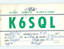 Pre-1980 RADIO CARD - CB HAM OR QSL Los Angeles California CA 6/28 AH2152 picture