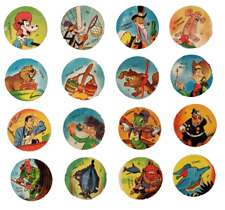 1964 Vintage Cartoons Assorted Disc Card Set Argentina Figuritas Mickey Read  picture