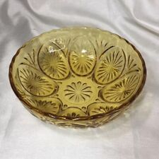 Amber Glass Bowl, Vintage, Starburst, Scalloped Edge❤️ picture