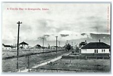 c1910's View Of A Cloudy Day In Grangeville Idaho ID, Houses Antique Postcard picture