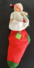 Annalee Plush Christmas Stocking w Doll in Pajamas X Large 36