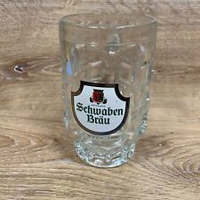 Vintage German SCHWABEN BRAU Dimpled Glass Beer Stein Bier Stuttgart 6