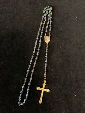 Blue  And Gold  Rosary New Brilliant Colors / Necklace picture