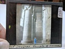 COLORED Glass Magic Lantern Slide AAP DENDERA TEMPLE OF HATHOR picture