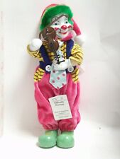 Show-Stoppers CHESTER Collectible Porcelain Wind Up Moving Musical Clown Doll picture