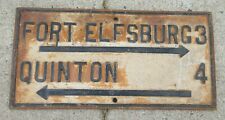 1890s Cast Iron Street Sign New Jersey Garden State Fort Elfsburg Quinton picture