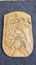 Pacific Coastal Native Hand Carved RAVEN Wood Carving Spirit Art Indian Vintage picture