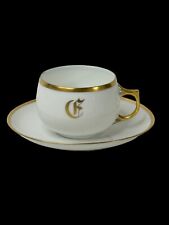 Antique J&C Bavaria Porcelain “C” Monogram Cup & Saucer EUC picture