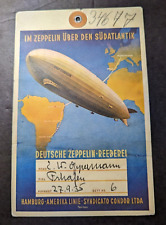 1935 LZ 127 Graf Zeppelin Transatlantic Luggage Tag 34677 Hamburg America Line picture