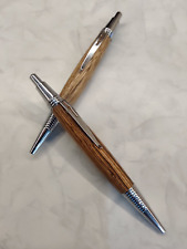2 Hand Turned Homemade Wooden Click Pens picture