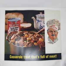 VERY RARE Vintage Print Ad 19x21 Vellum 1961 Chef Boy-ar-dee Meat Ball Stew picture
