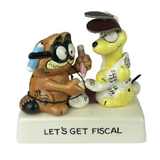 Vintage Enesco Garfield & Odie Ceramic accountant 22225 figurine & Box *EUC* picture
