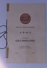 GULF OIL 1941 Service Award Banquet Program- Signed By Pres And Division Manager picture