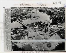 1967 Press Photo Aerial view of Fairbanks business district during a flood in AK picture