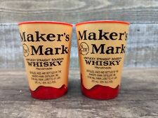 Maker’s Mark Bourbon Whisky plastic cup 2 pack Rare Hard to find small 8 oz. picture