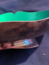 Vintage Made in Denmark Green Metal Bowl Candy Nut Serving Mid-centry Modern  picture